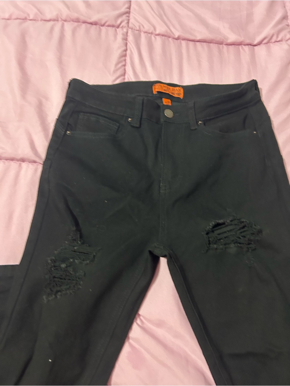 Wax Jean Black Distressed Jeans Sz 11/30 NWOT butt enhancing